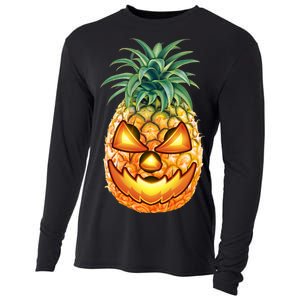 Pineapple Jack O Lantern Face Cooling Performance Long Sleeve Crew