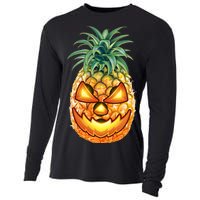 Pineapple Jack O Lantern Face Cooling Performance Long Sleeve Crew