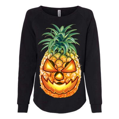 Pineapple Jack O Lantern Face Womens California Wash Sweatshirt