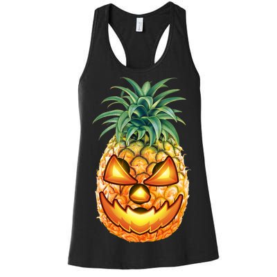 Pineapple Jack O Lantern Face Women's Racerback Tank