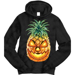 Pineapple Jack O Lantern Face Tie Dye Hoodie