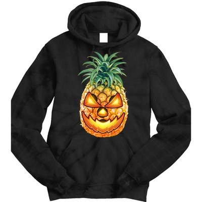 Pineapple Jack O Lantern Face Tie Dye Hoodie