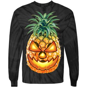 Pineapple Jack O Lantern Face Tie-Dye Long Sleeve Shirt