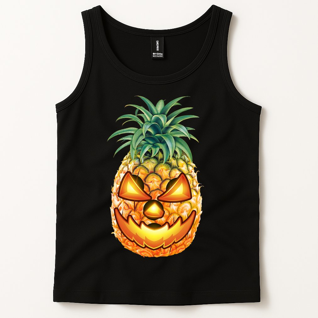Pineapple Jack O Lantern Face Tank Top