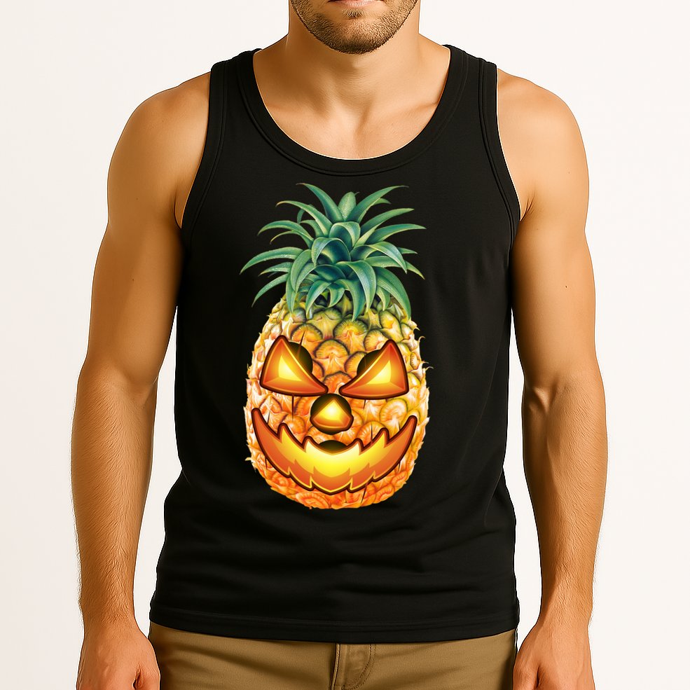 Pineapple Jack O Lantern Face Tank Top