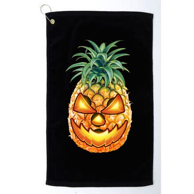 Pineapple Jack O Lantern Face Golf Towel