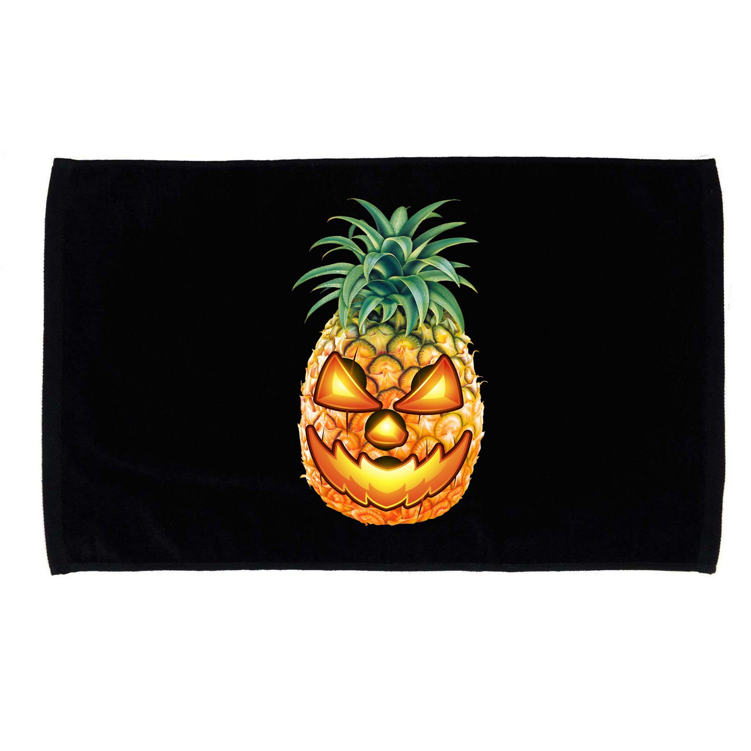 Pineapple Jack O Lantern Face Microfiber Hand Towel