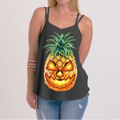 Pineapple Jack O Lantern Face Women's Strappy Tank