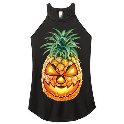 Pineapple Jack O Lantern Face Women’s Perfect Tri Rocker Tank