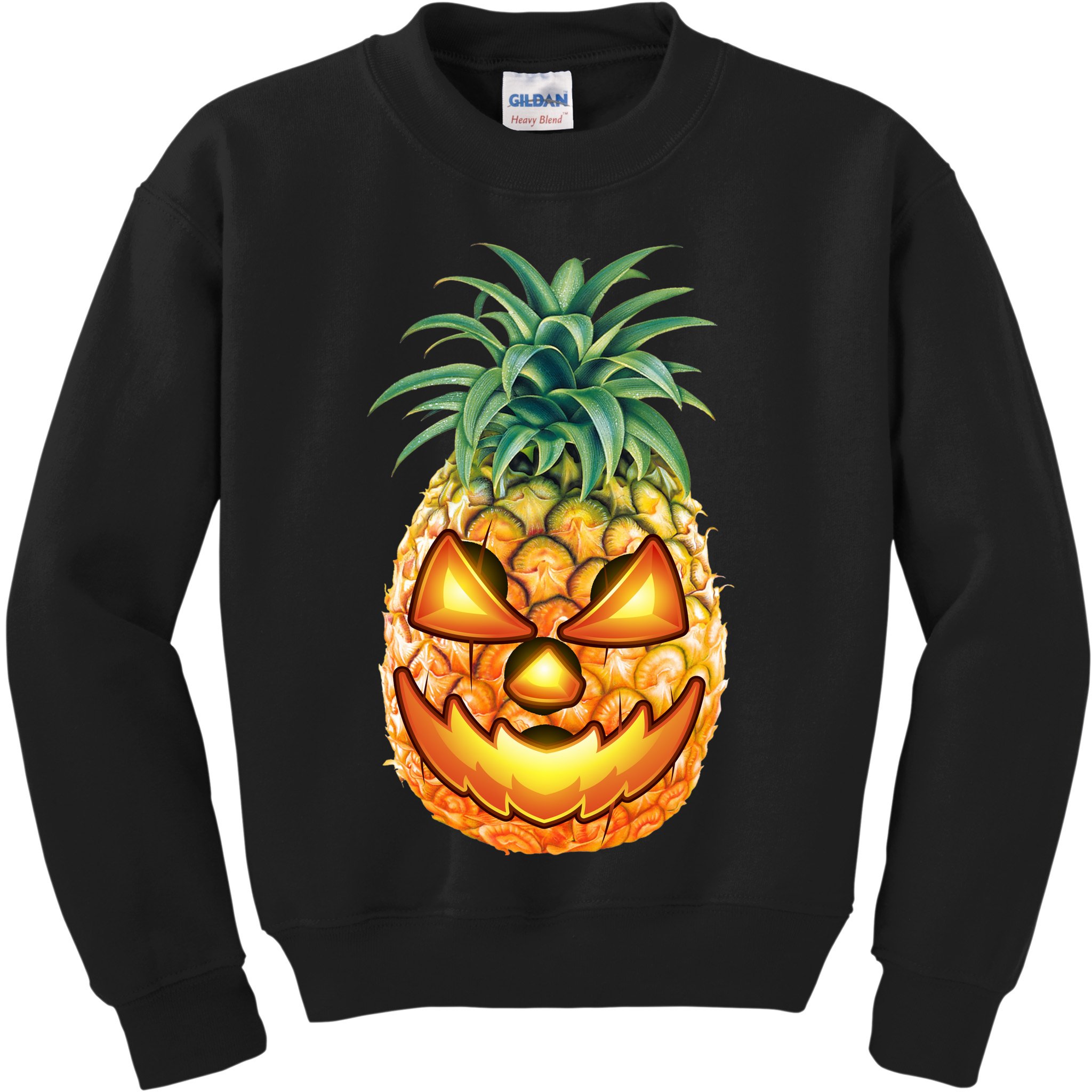 Pineapple Jack O Lantern Face Kids Sweatshirt