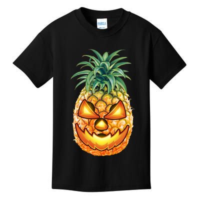 Pineapple Jack O Lantern Face Kids T-Shirt