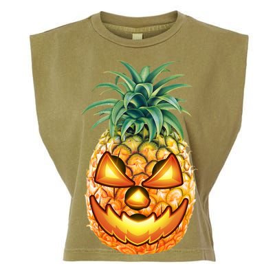 Pineapple Jack O Lantern Face Garment-Dyed Women's Muscle Tee