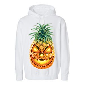 Pineapple Jack O Lantern Face Garment-Dyed Fleece Hoodie