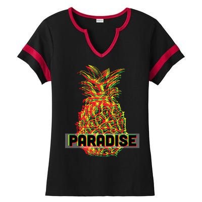 Pineapple Paradise Ladies Halftime Notch Neck Tee