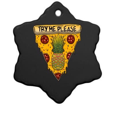 Pineapple Peperoni Pizza Ceramic Star Ornament