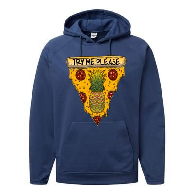 Pineapple Peperoni Pizza Performance Fleece Hoodie