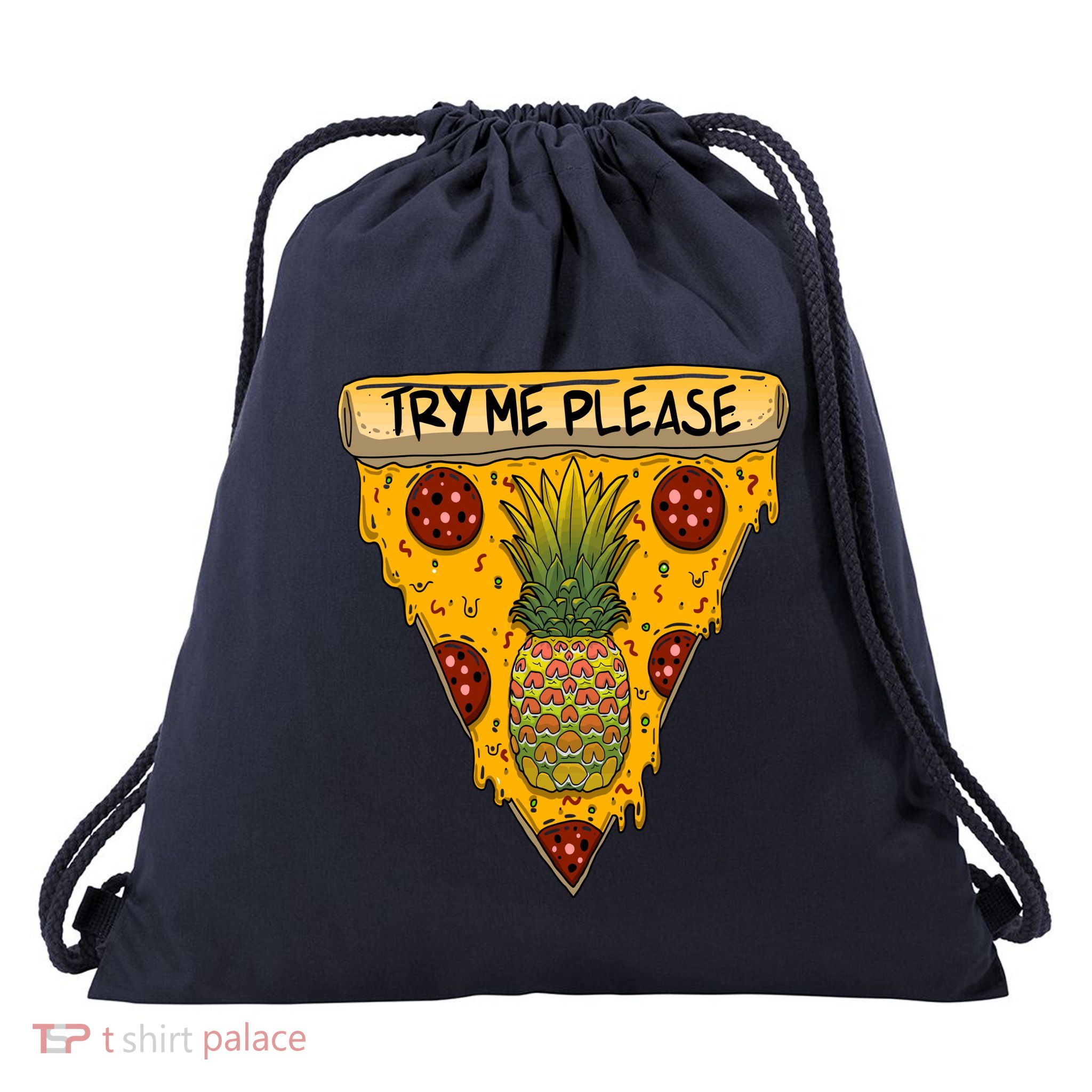 Pineapple Peperoni Pizza Drawstring Bag