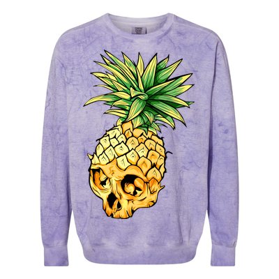  Pineapple Skull Colorblast Crewneck Sweatshirt