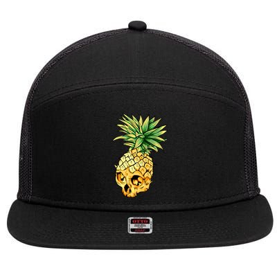  Pineapple Skull 7 Panel Mesh Trucker Snapback Hat