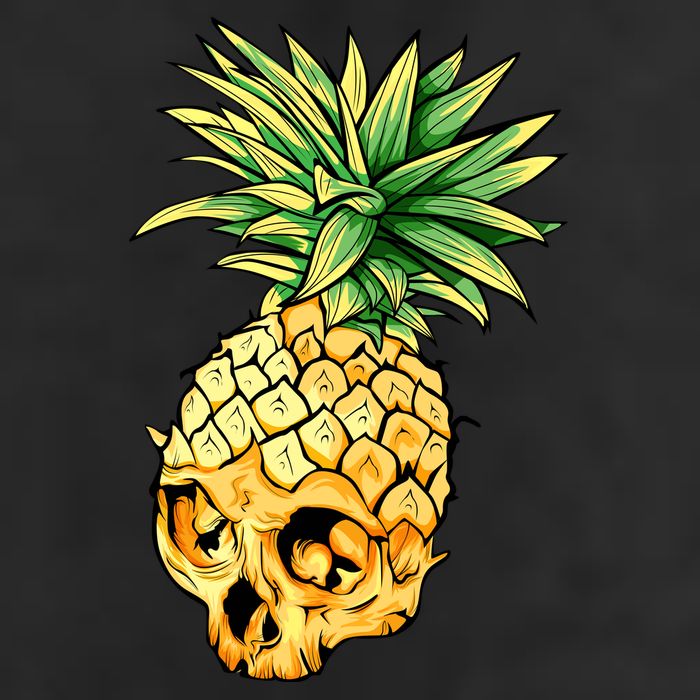  Pineapple Skull 7 Panel Mesh Trucker Snapback Hat