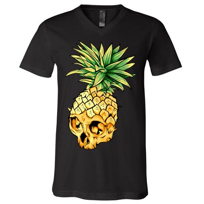  Pineapple Skull V-Neck T-Shirt