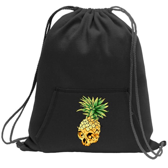  Pineapple Skull Sweatshirt Cinch Pack Bag