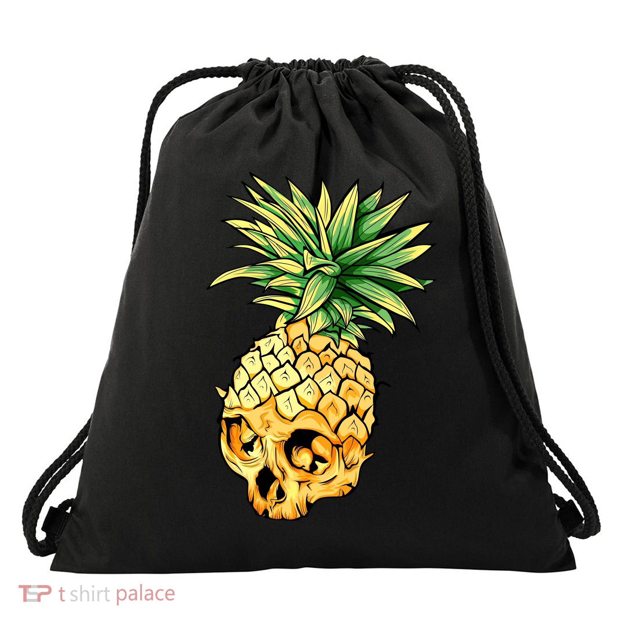  Pineapple Skull Drawstring Bag
