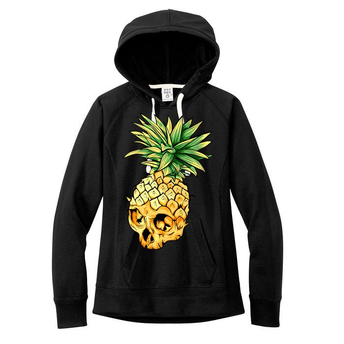  Pineapple Skull Women's Fleece Hoodie