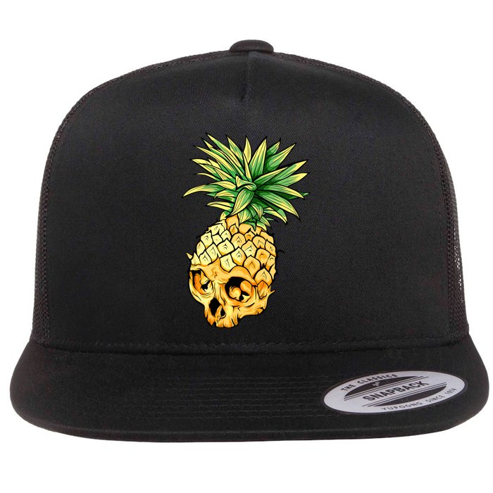  Pineapple Skull Flat Bill Trucker Hat