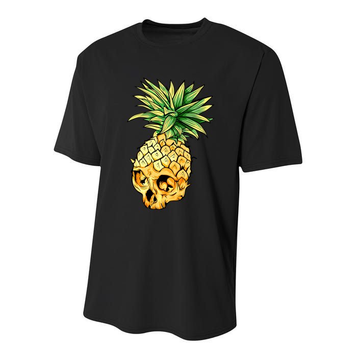  Pineapple Skull Youth Performance Sprint T-Shirt