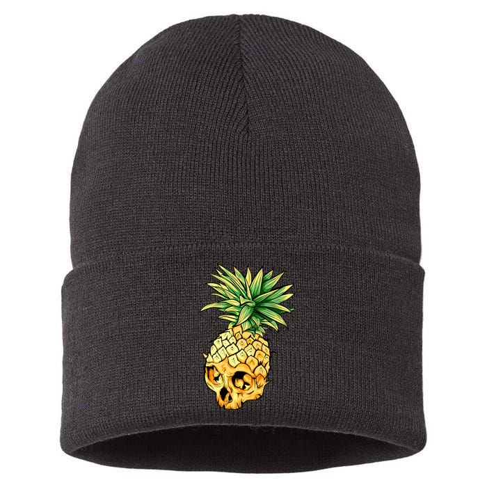  Pineapple Skull Sustainable Knit Beanie