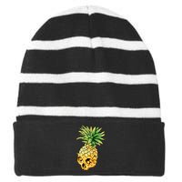  Pineapple Skull Striped Beanie with Solid Band