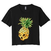  Pineapple Skull Women's Crop Top Tee