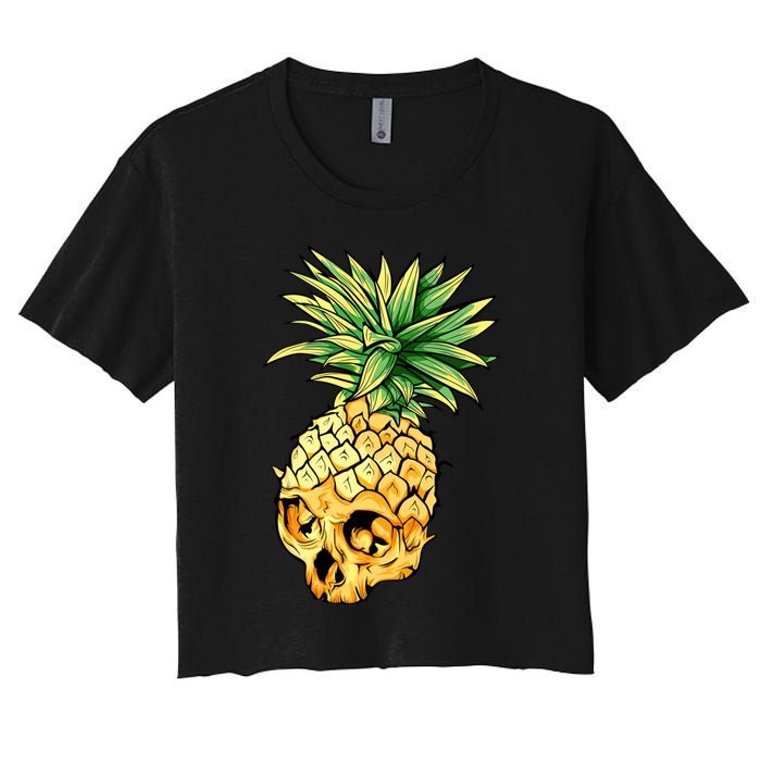  Pineapple Skull Women's Crop Top Tee