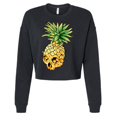  Pineapple Skull Cropped Pullover Crew