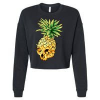  Pineapple Skull Cropped Pullover Crew
