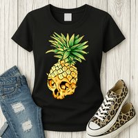  Pineapple Skull Womens T-Shirt