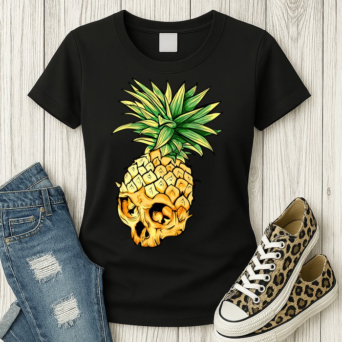  Pineapple Skull Womens T-Shirt