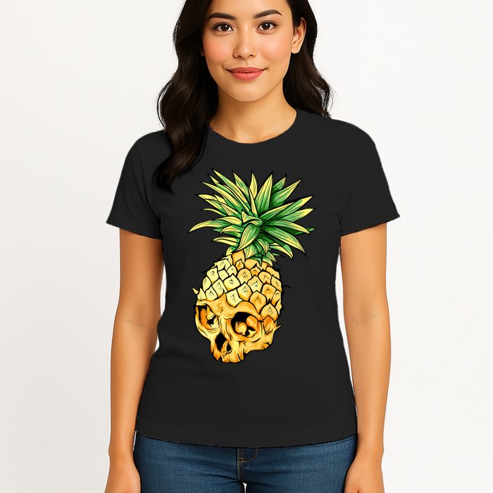  Pineapple Skull Womens T-Shirt