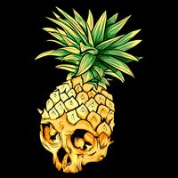  Pineapple Skull Womens T-Shirt