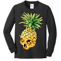  Pineapple Skull Kids Long Sleeve Shirt