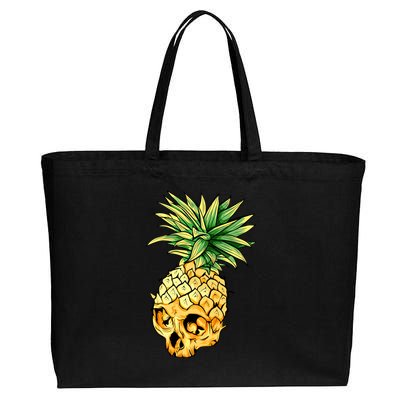  Pineapple Skull Cotton Canvas Jumbo Tote