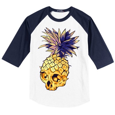  Pineapple Skull Baseball Sleeve Shirt