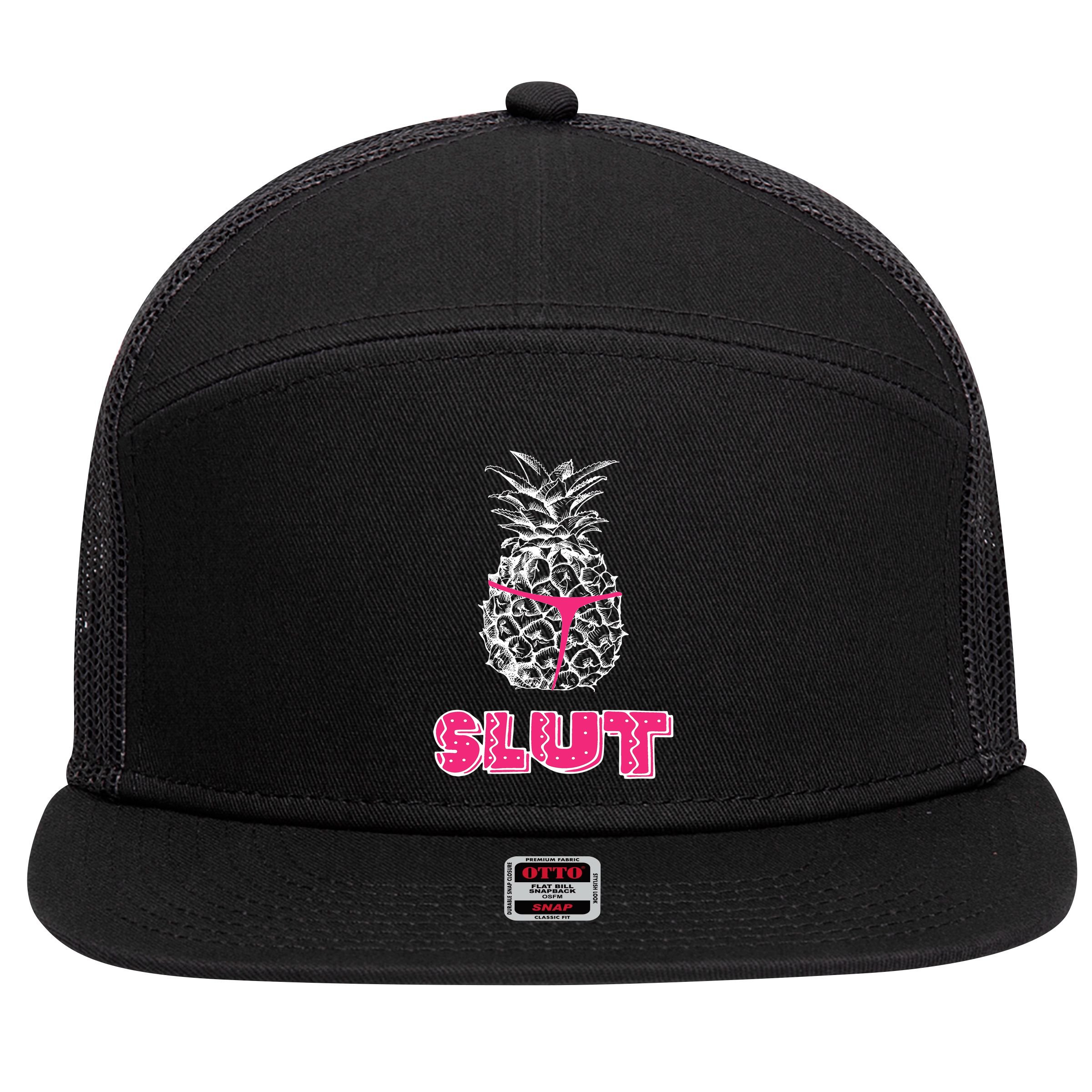Pineapple Slut 7 Panel Mesh Trucker Snapback Hat