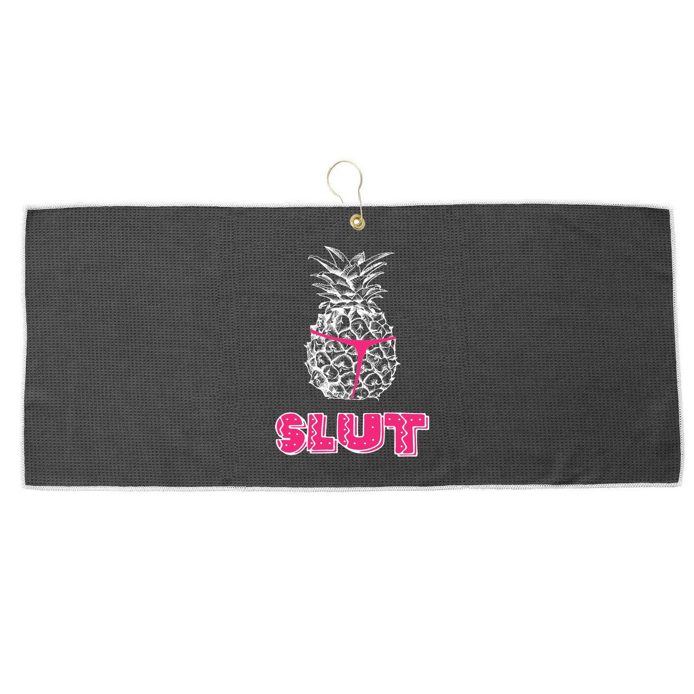 Pineapple Slut Large Microfiber Waffle Golf Towel