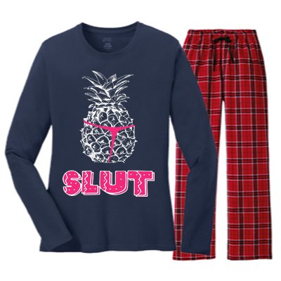 Pineapple Slut Women's Long Sleeve Flannel Pajama Set 