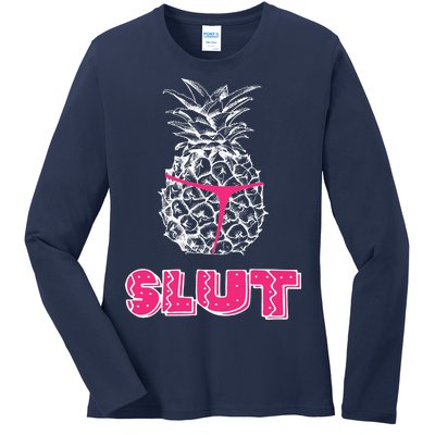 Pineapple Slut Ladies Long Sleeve Shirt