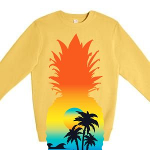 Pineapple Summer Sunset Beach Premium Crewneck Sweatshirt