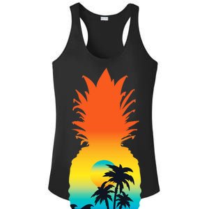 Pineapple Summer Sunset Beach Ladies PosiCharge Competitor Racerback Tank