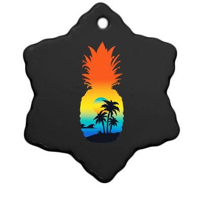 Pineapple Summer Sunset Beach Ceramic Star Ornament